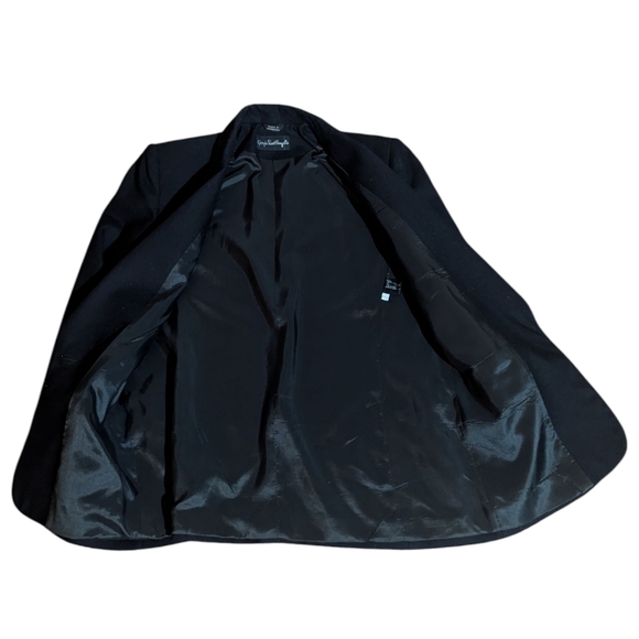 Giorgio Sant' Angelo Vtg 80s 100% Wool Tailored Classic Black Blazer Sz 6 - Picture 5 of 10